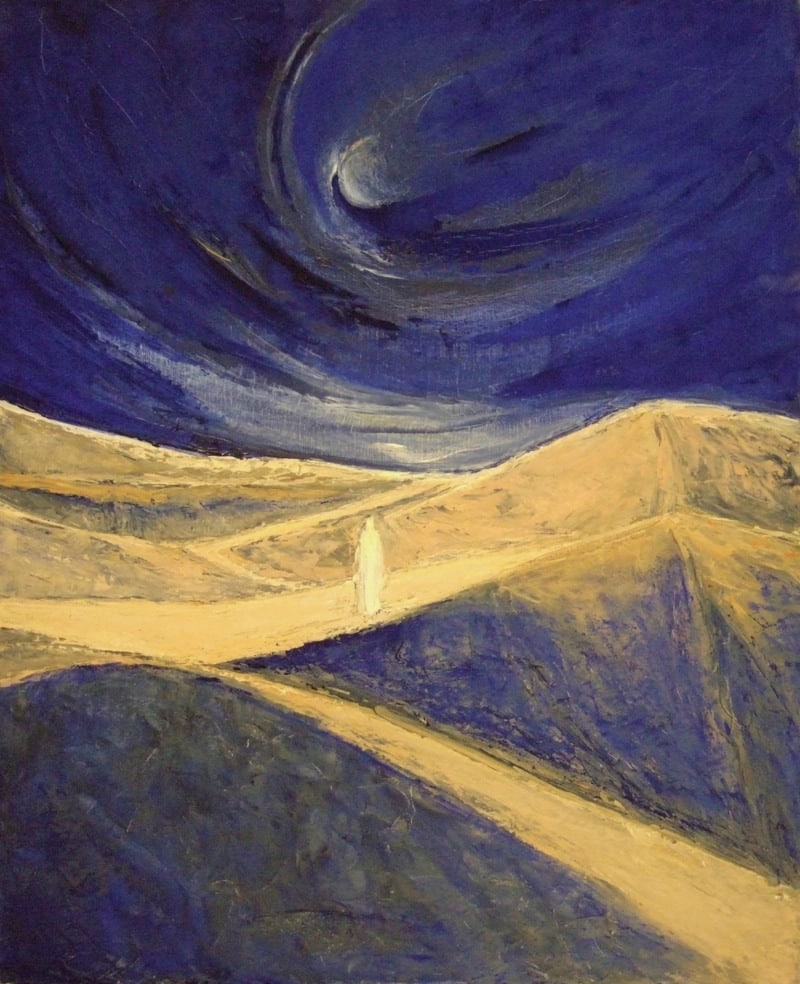 Macha Chmakoff - jesus au desert - tableau