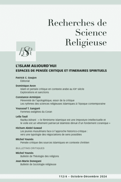 revue recherches de science religieuse