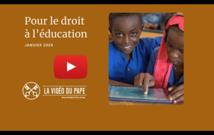 La vidéo du pape éducation jeunes enfants janvier 2025